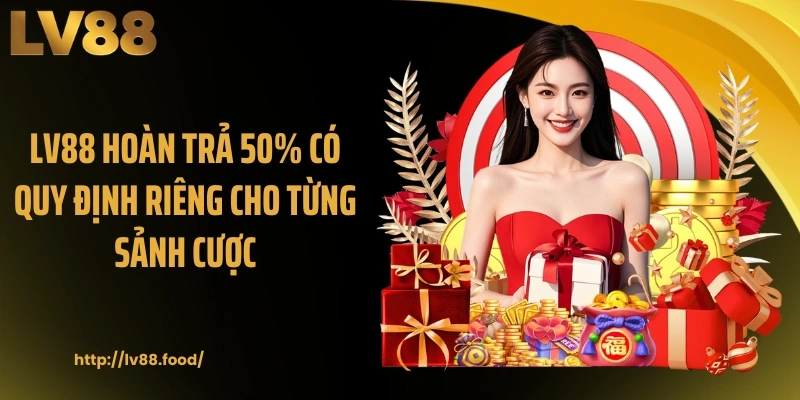 LV88 hoàn trả 50% có quy định riêng cho từng sảnh cược